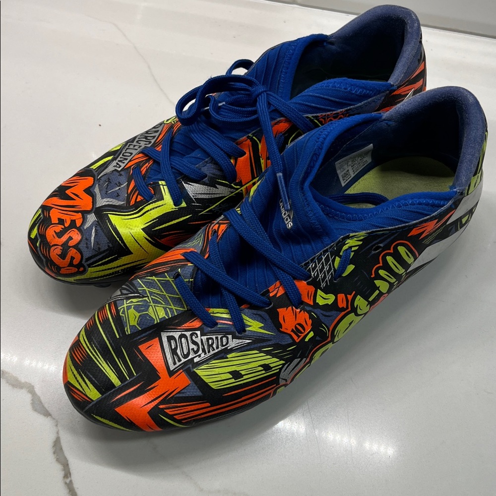 Adidas  Messi Blue and Orange Soccer Cleats